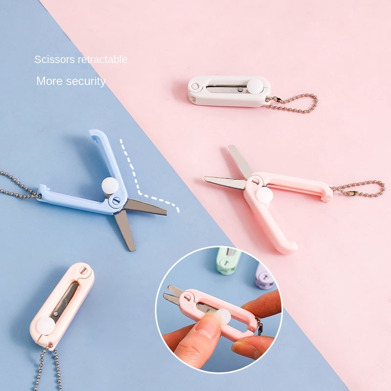 

450 Mini Gunting Portable Creative Scalable Folding Mini Gunting Multi funksional Aman Cute Small Gunting