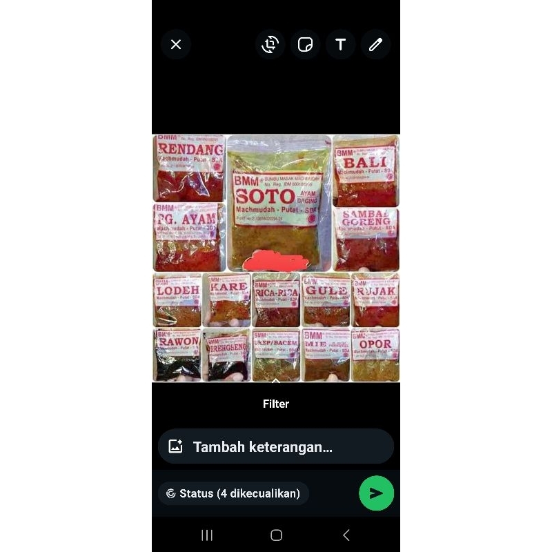 

bbm macam macam rasa soto rawon bali mie dll