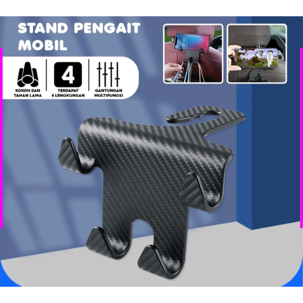 Bahan Tebal Holder Hp Headrest Mobil Multifungsi/Gantungan Jok Mobil Belakang Universal/Stand Pengai