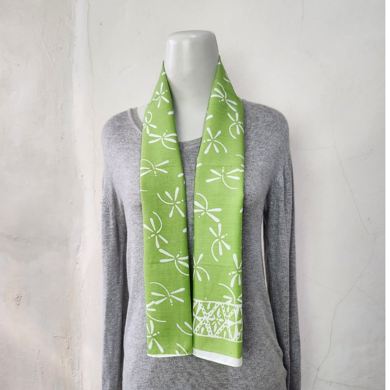 Ellena Syal batik Hijau unisex Khas Indonesia S66