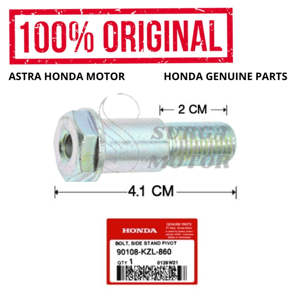 Baut Standar Samping Jagrak Satu PCX Scoopy Vario 125 FI Vario 150 eSP Beat Forza Stylo   90108-KZL-