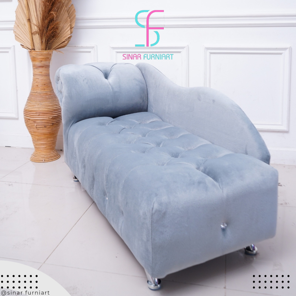 Sofa Minimalis / Sofa Estetik Kursi Sofa Panjang Beludru Bangku Bulat Furniture Modern