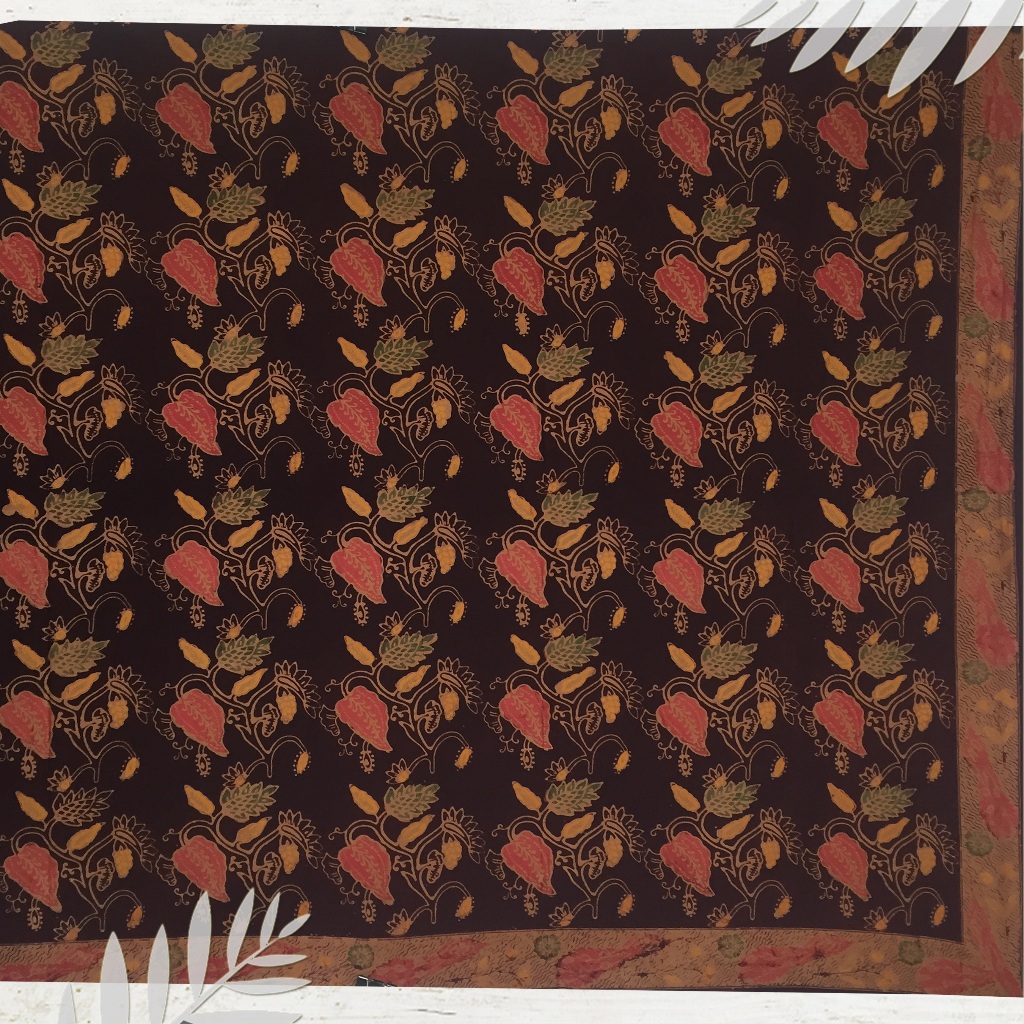 Batik jambi motif daun ketapang | dasar bahan baju (Panjang.2m Lebar.105cm)