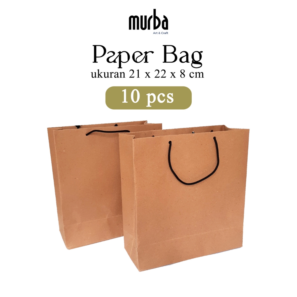 

(10 pcs) Paper Bag Polos 21x22x8 | Tas Kertas Coklat | Tas Kado ( Minimal Beli 10 pcs)