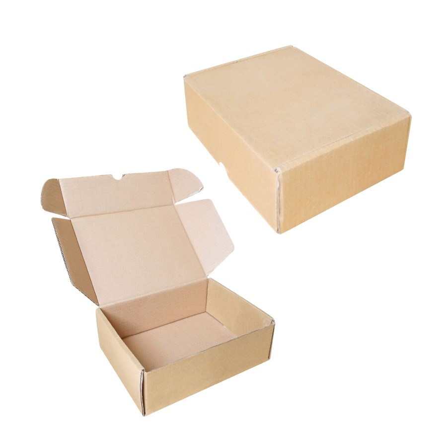 

(5pcs) Box Hampers Kemasan Makanan Brownies Donat Dus 24x19x8cm Motif Coklat Polos