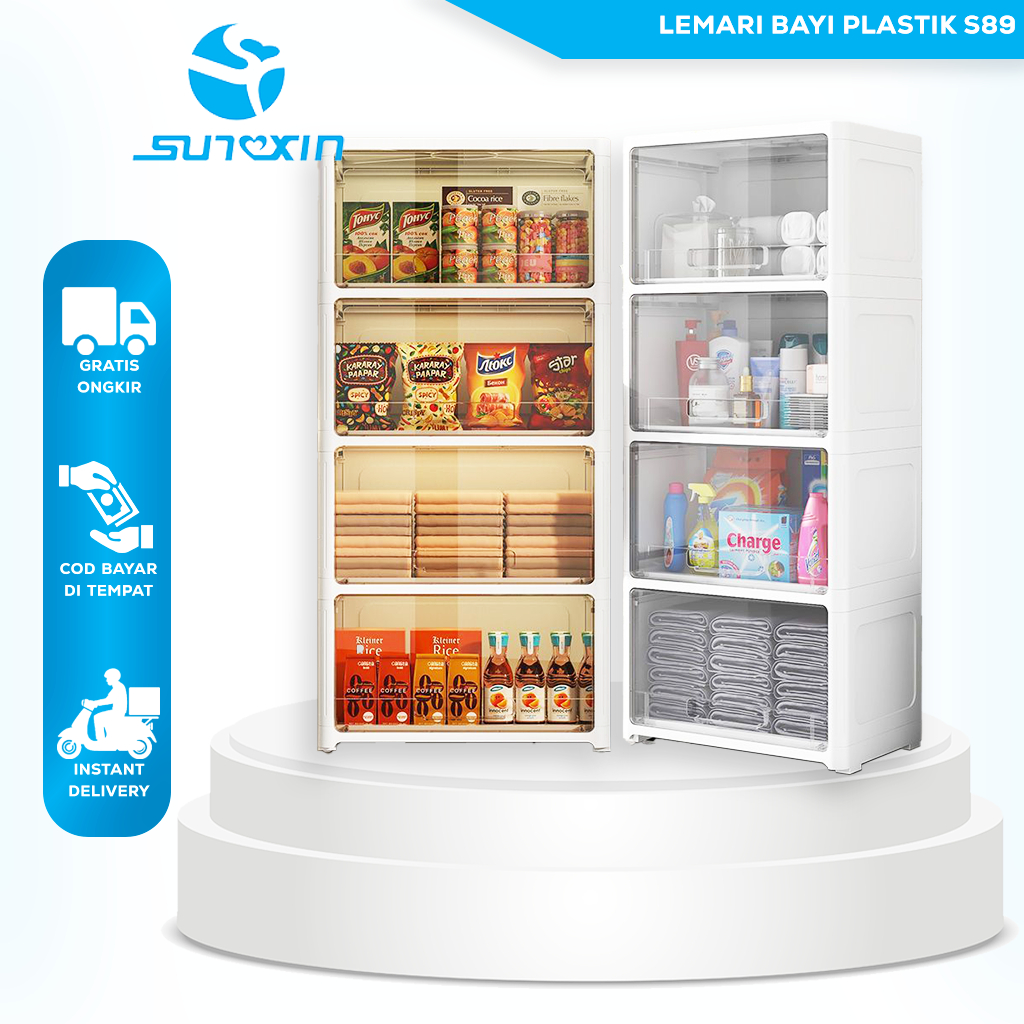 Sunxin - Lemari bayi Plastik S89/ Lemari Pakaian Anak /  Plastic Storage Cabinet Lemari /Laci Plasti