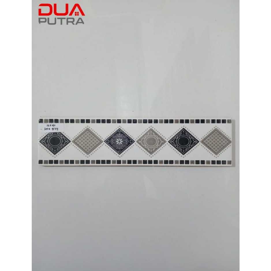 LIST KERAMIK 10 x 40 SERA GREY/ LIST KERAMIK DINDING MOTIF PRISMA ABU