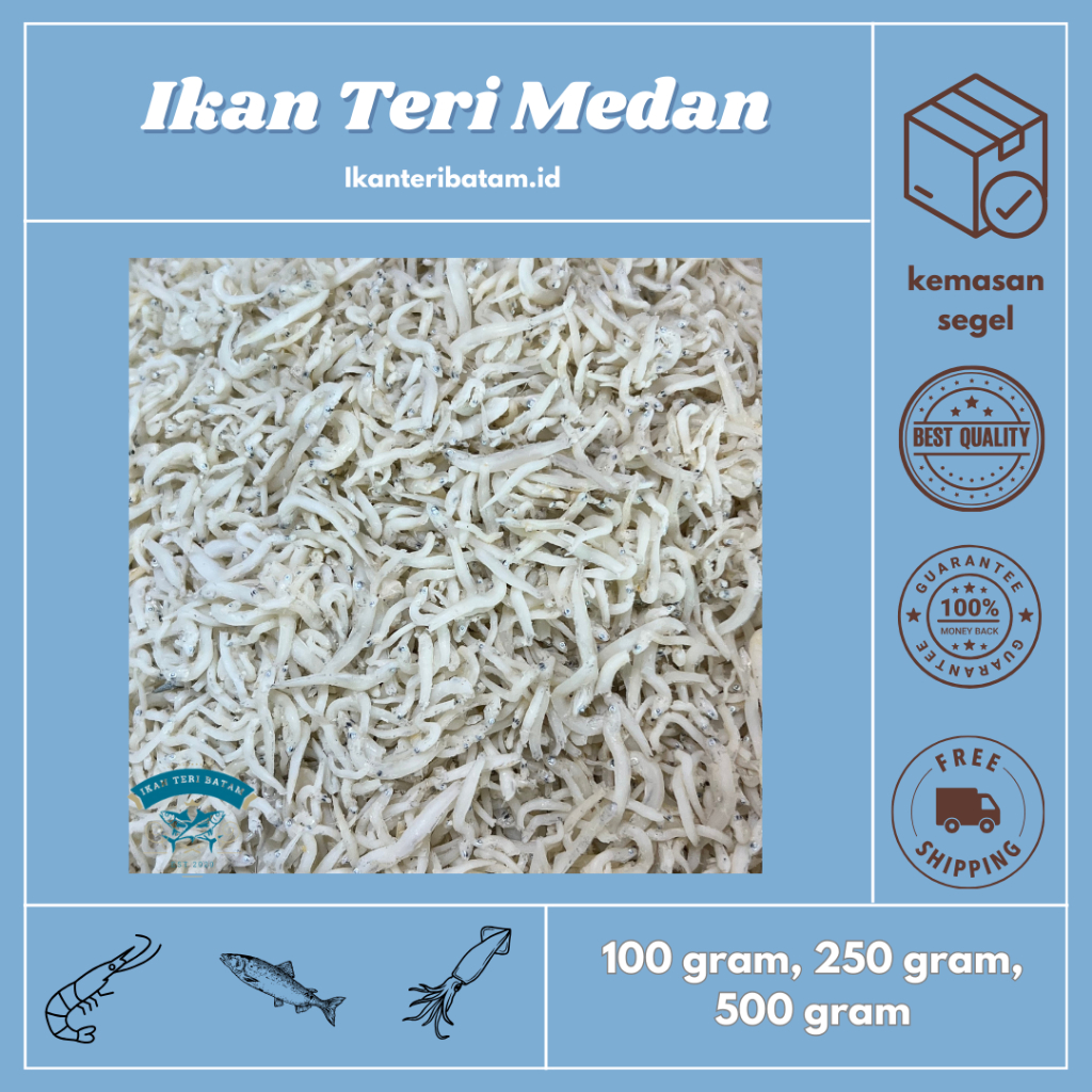 

Ikan Asin Teri Medan/ Teri Nasi Kemasan Vakum - Kualitas Super - Ikan Teri Batam