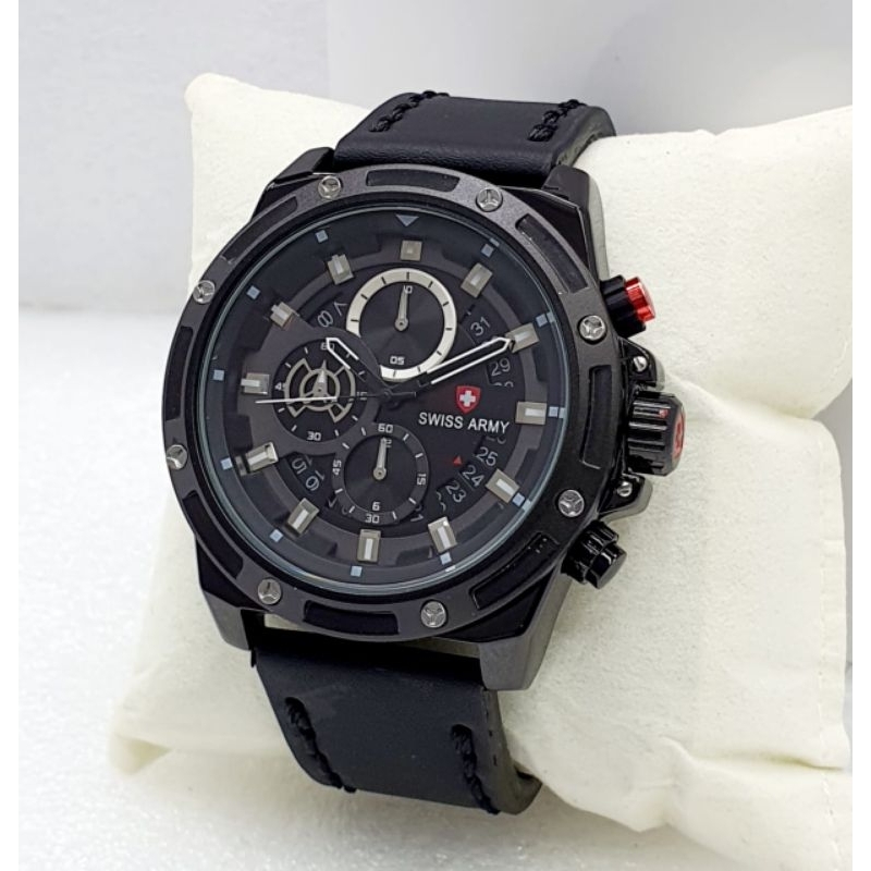 JAM TANGAN PRIA S.A CRONO AKTIF TALI KULIT SUPER MEWAH DAN ELEGAN - JAM TANGAN PRIA KEREN