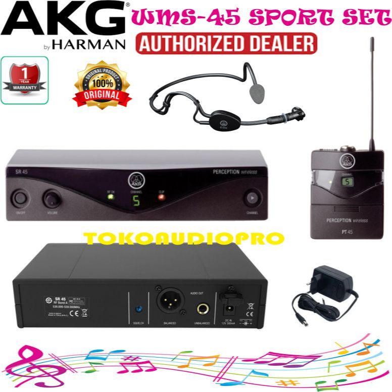 AKG WMS45 Perception Wireless Sport Set AKG WMS-45 Headset Microphone