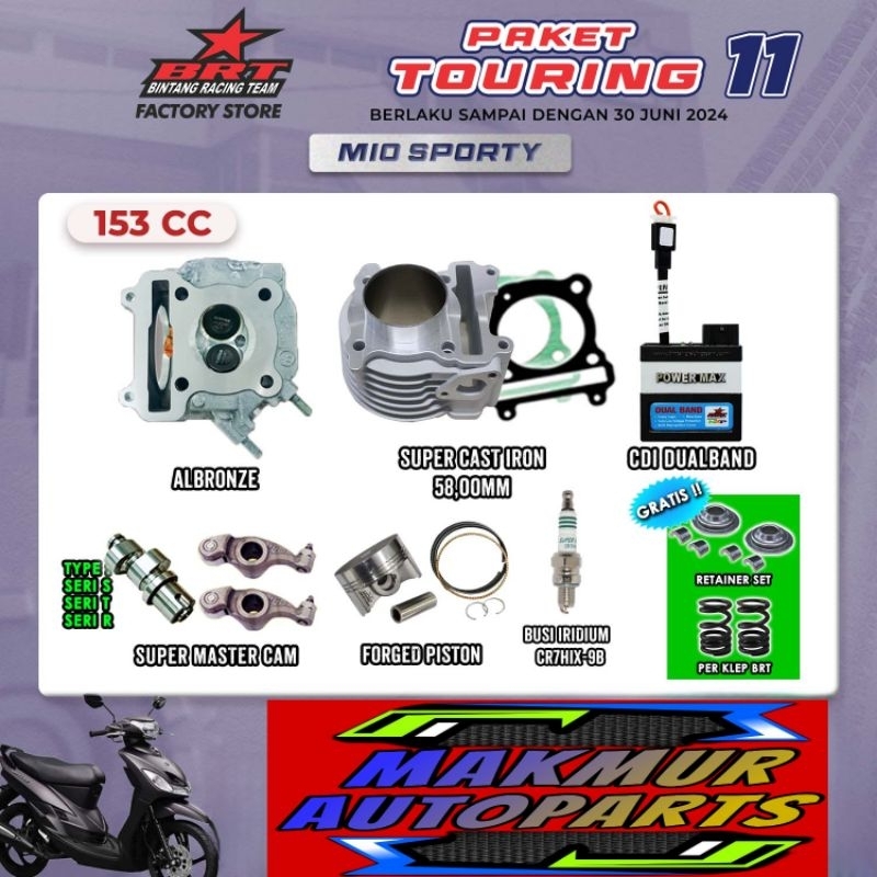 PAKET BORE UP MIO KARBU MIO SPORTY MIO OLD MIO SMILE NOUVO 153 CC - PAKET TOURING 11 BRT - BINTANG R