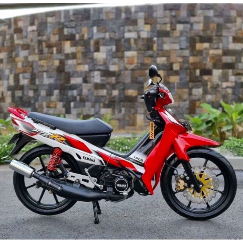 Striping Lis Sticker Standar Ori Yamaha FIZ R 2002 Merah Putih Striping F1Z R Sticker fiz r