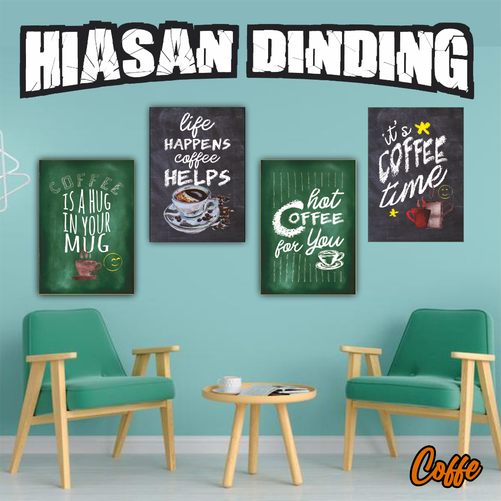 Hiasan dinding coffe Pajangan Poster cafe quotes dinding - poster quotes - code 01-08