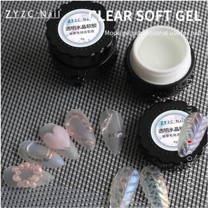 ZYZC PVC Clear Gel Non Stick Multifunction Gel NEW PACKAGING 3D Nail art Design NAIL EXTENSION NAIL 