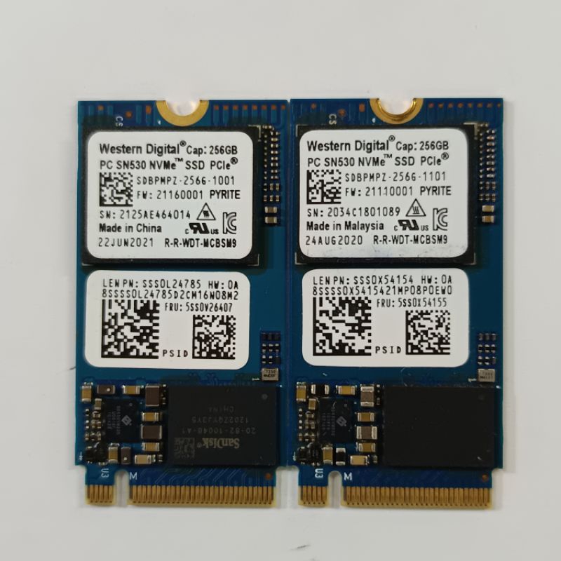 SSD m.2 nvme 2242 256 GB WD SN530 Western Digital PCIe Gen3 x4