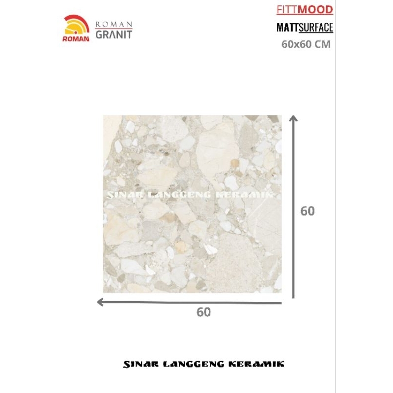 ROMAN GRANIT/GT602016R d'BERGAMO RUSTIC/60x60/MATT/LANTAI