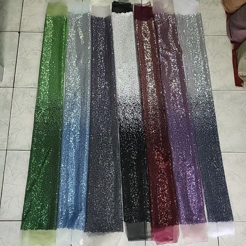 kain spangle kecil/seribu payet gradasi/ombre
