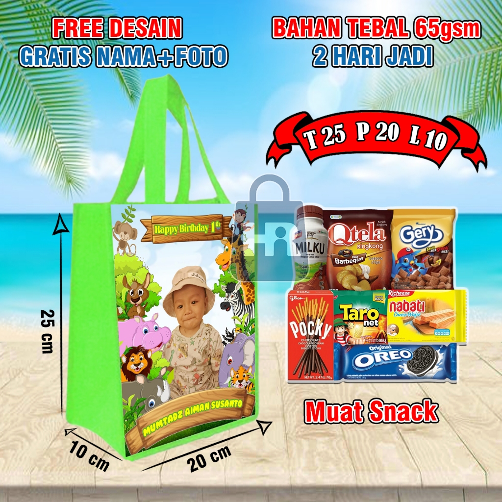 

Tas Ulang Tahun Custom -Tas Ultah Gratis Nama Foto-Tas Ultah Anak Free Desain-GOODIE BAG ULANG TAHUN