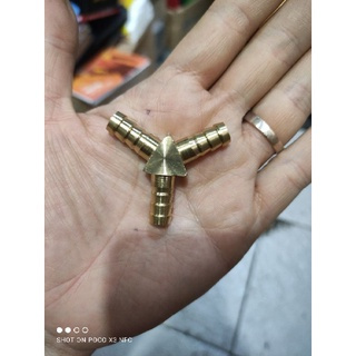 SAMBUNGAN SELANG Y KOMPRESOR / CABANG SELANG Y KUNINGAN ASLI 1/4 ( untuk selang kompresor) / Sambung