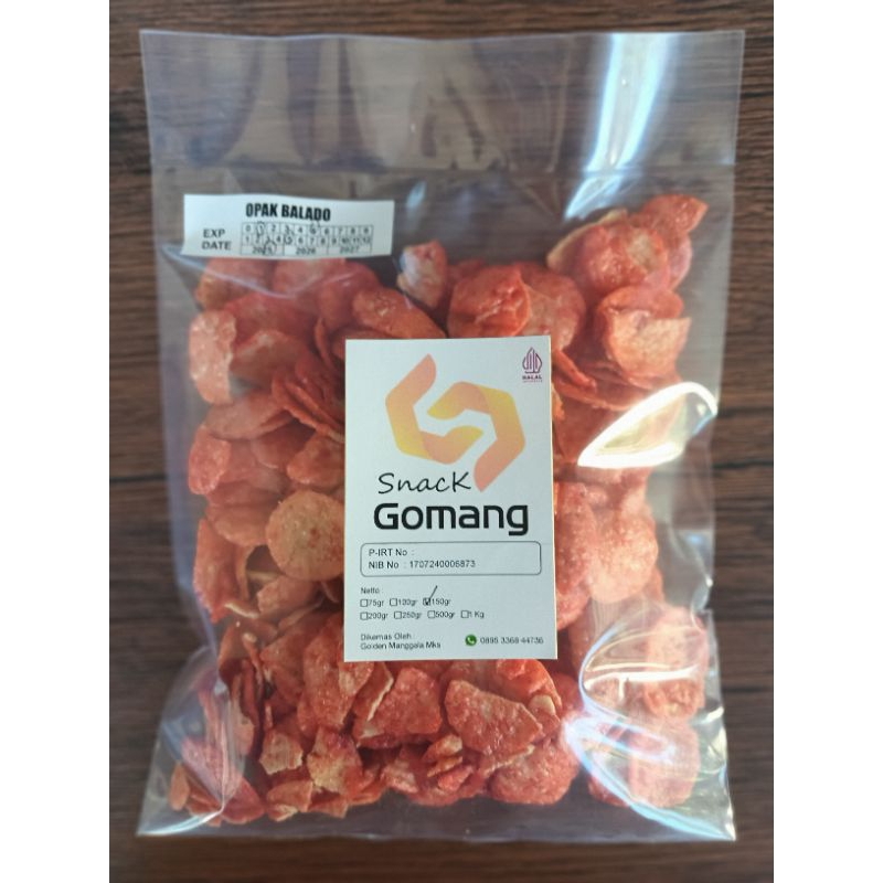 

Kripik Kerupuk Snack Opak Balado 150 gr