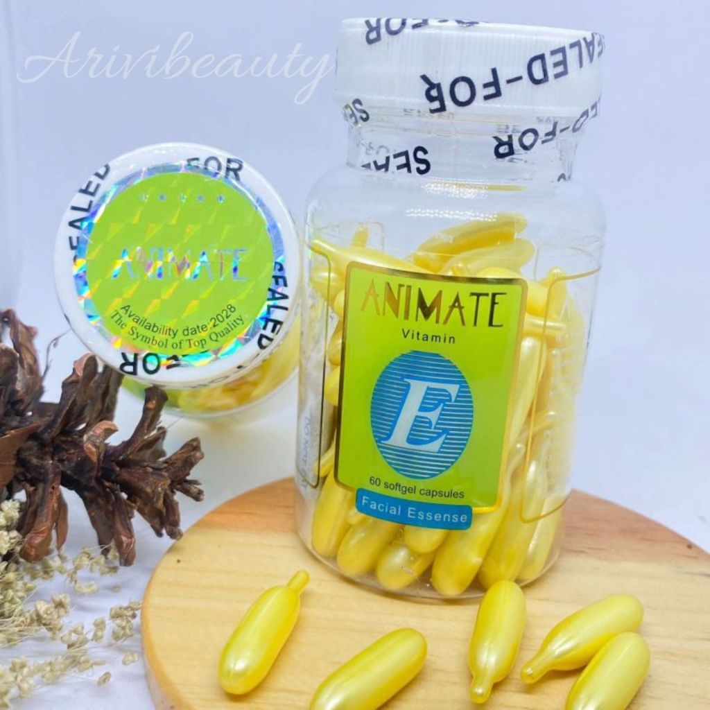 Animate Skincare Ori Serum Kapsul Vitamin E Facial Essence isi 60