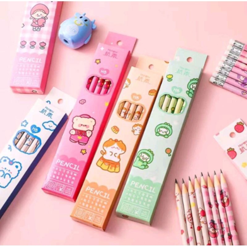 

Pensil HB murah + penghapus motif anak lucu
