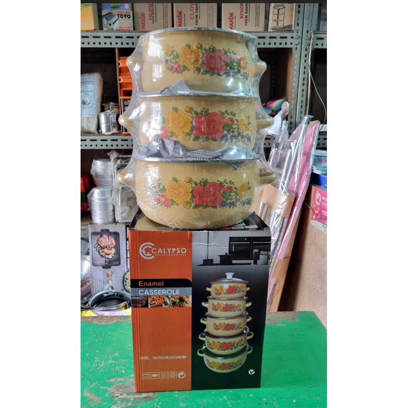 CALYPSO PANCI SUSUN ENAMEL JADUL BUNGA 5 SUSUN TEBAL DIJAMIN AWET ASLI PUAS MURAH PROMO