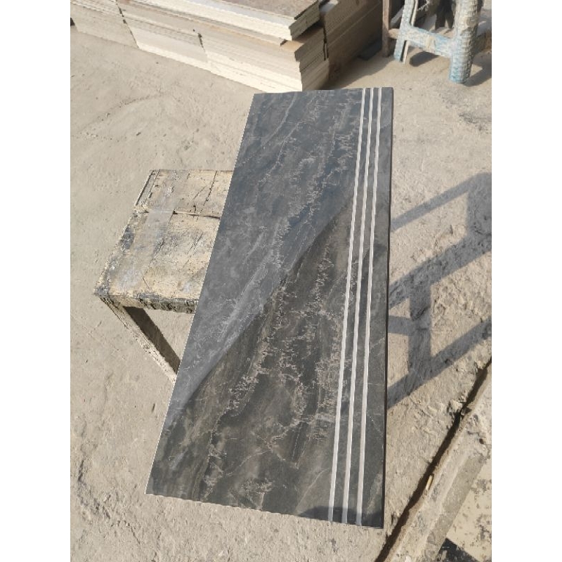 Granit anak tangga double bevel motif corak marmer ukuran bisa request 30x80, 30x90, 30x100, 30x120