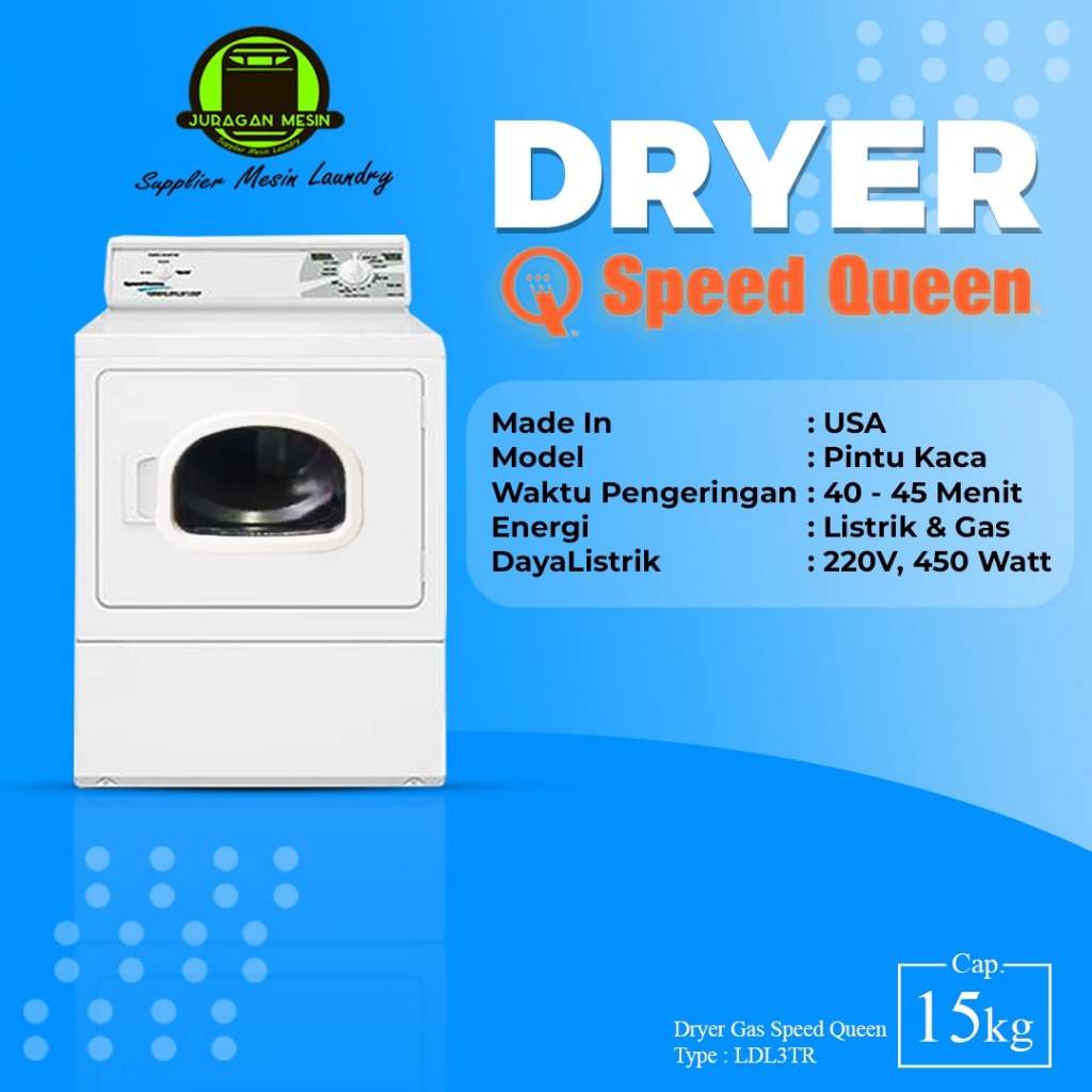 Mesin Pengering Dryer Gas Speedqueen 15kg