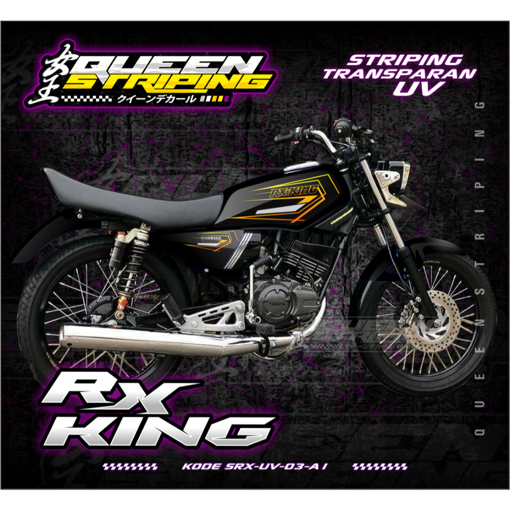 Striping UV Transparan Desain Racing - Stiker Striping RX KING Racing Custom  - SRX