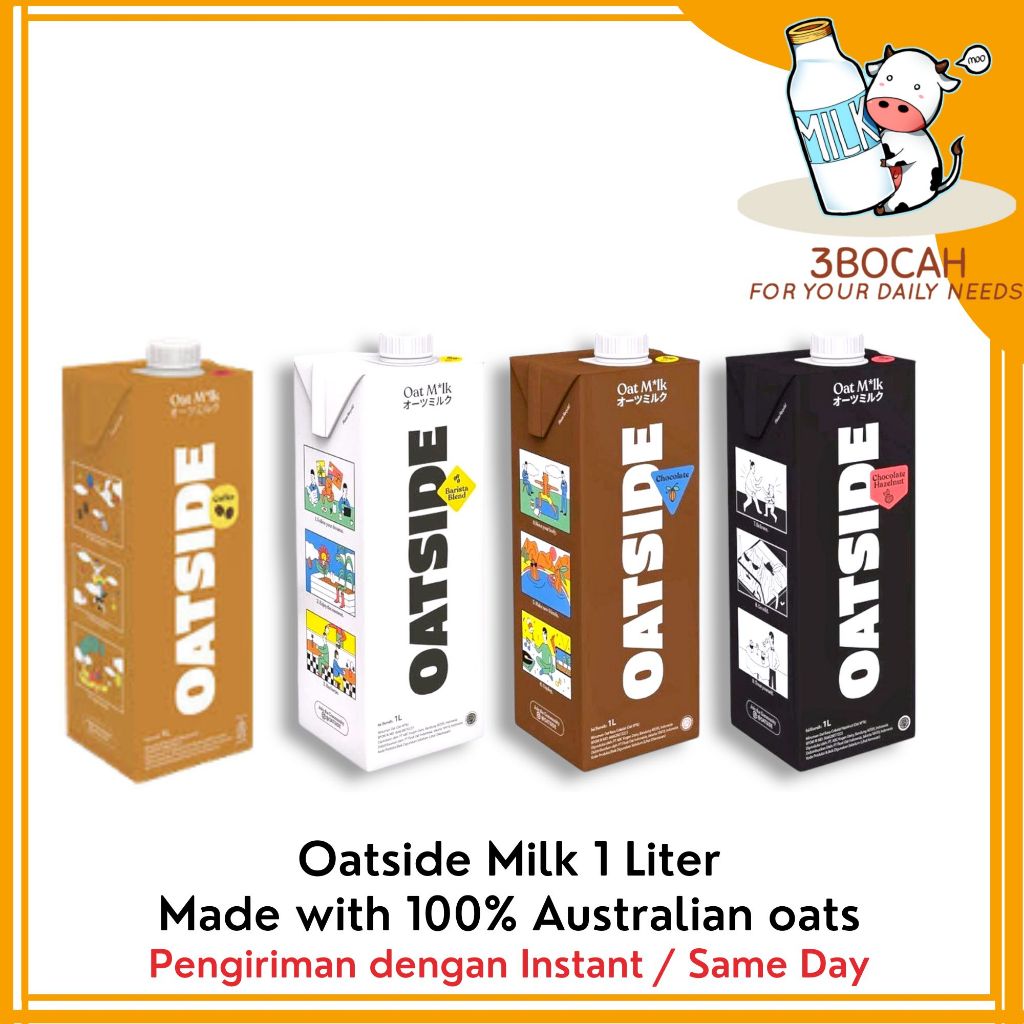 

OATSIDE SUSU/ OAT MILK /Chocolate/ Hazelnut/ Barista Blend Oat | 1Ltr
