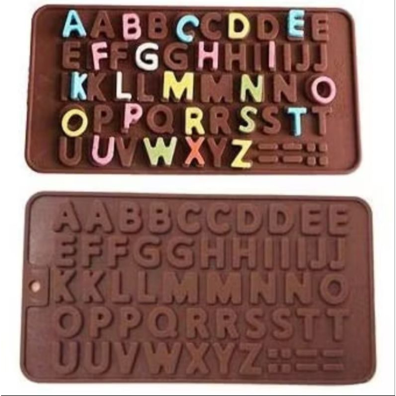 cetakan coklat silicon huruf angka/cetakan kue/puding/cetakan fondant/dekor nama hbd