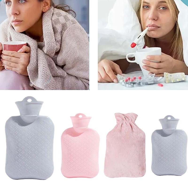 Hot Water Bag Kompres 500/1000 Ml Kantong Kompres Air Panas Besar Kantong Penghangat Perut Haid