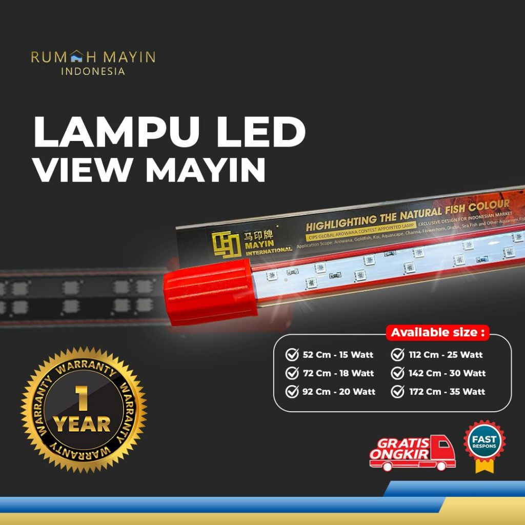 MAYIN Lampu 172 cm LED View Mayin Aquarium ikan Arowana / Arwana