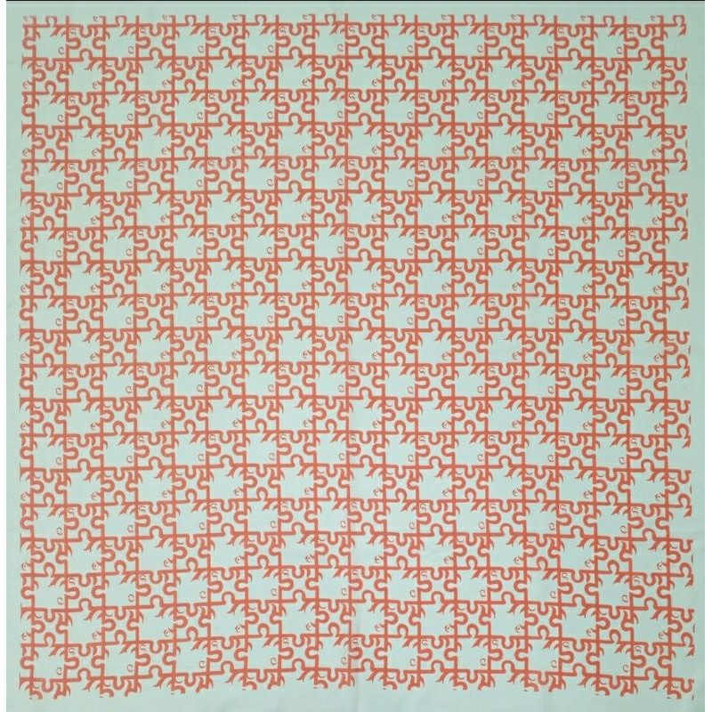 Hijab jilbab segiempat motif merah cabe putih voal premium lacercut