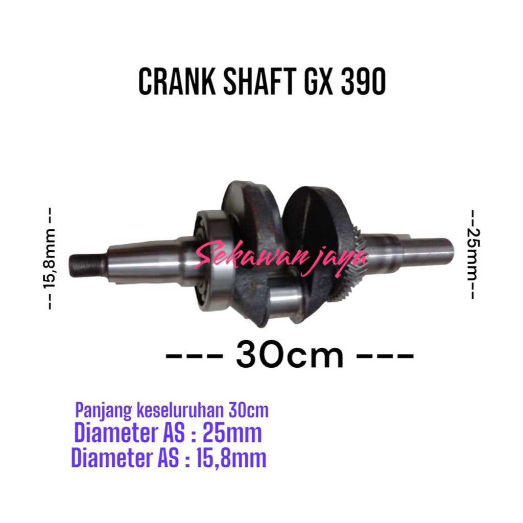 GX390 Crankshaft Krakas Askruk Crank Shaft Engine Genset Mesin Penggerak GX 390