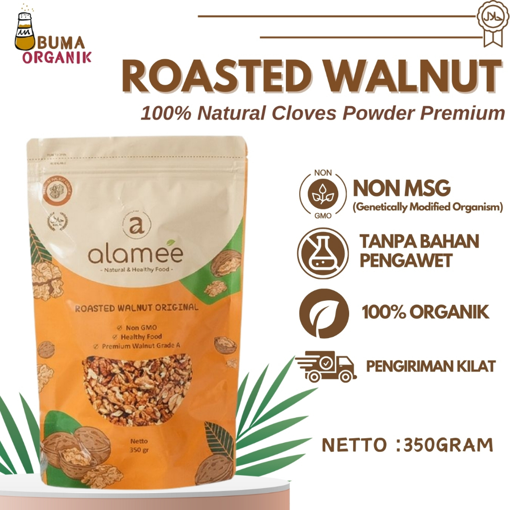 

WALNUT ROASTED KACANG WALNUT PANGGANG PREMIUM 350 gram GRADE A ASI BOOSTER BUMIL IBU HAMIL MENYUSUI KACANG KENARI