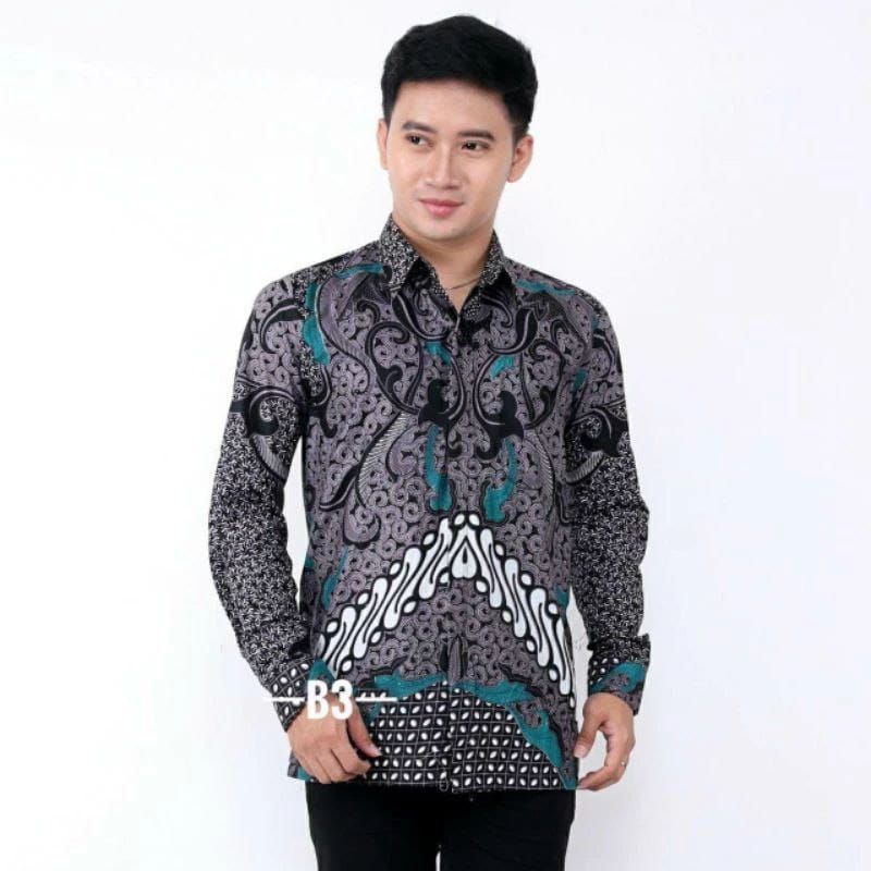 KEMEJA BATIK DIMENSI ABU SEMARANGAN ABU