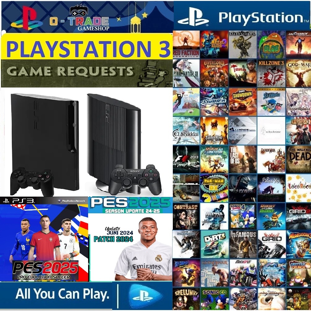 SONY PLAYSTATION PS 3 PS3 SLIM (Firmware Terbaru) FULL GAME BISA REQUEST GARANSI 1 TAHUN