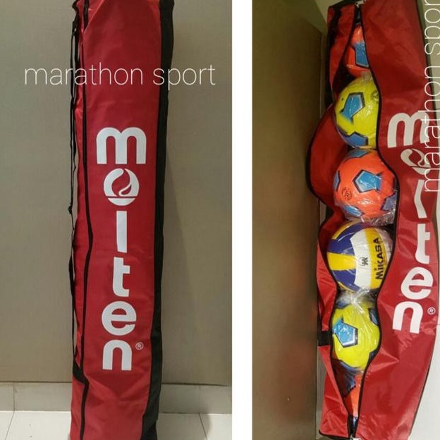 Baru Terkini  Big Sale  Tas Bola Panjang Untuk Bola SepakVoliFutsalBasket Merk Molten Isi 6 Original