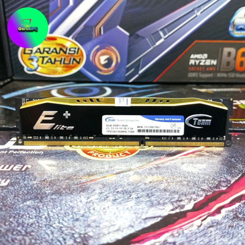 Memory RAM Team Elite Plus 8gb DDr3 pc12800 / 1600 MHz