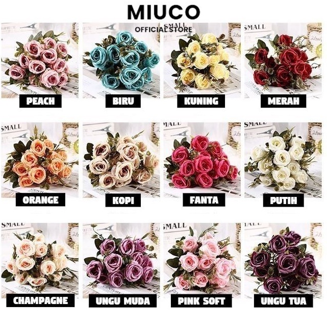Pro sale MIUCO  Bouquet bunga P41 MAWAR Artifisial Dekorasi