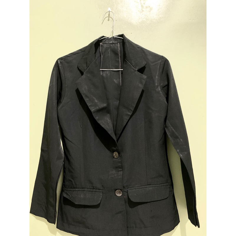 PRELOVED SET BLAZER DAN ROK HITAM WANITA