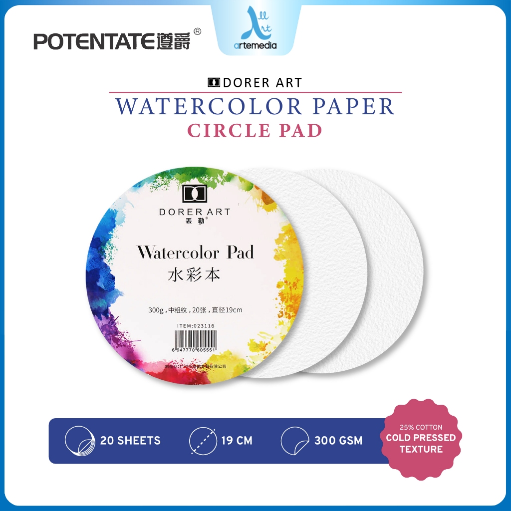 

Potentate Dorer Art Watercolor Paper Circle Block Kertas Cat Air