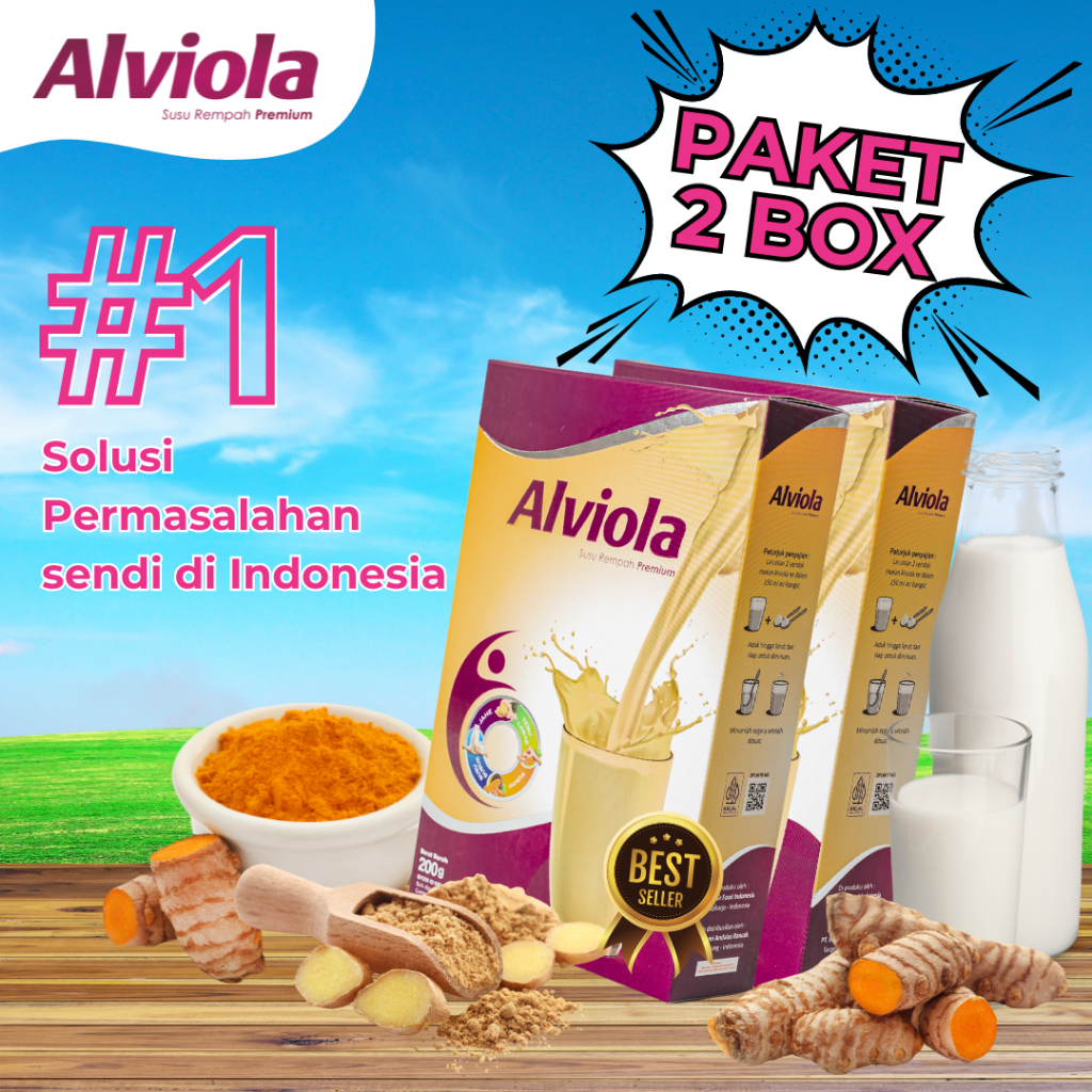 

PAKET 2 Box Alviola Susu Rempah Premium Bantu Atasi Masalah Tulang & Sendi, Kolestrol, dan Asam Urat