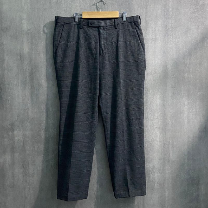 Work Pants Tartan Grey UNIQLO HEATTECH Size 36 / Celana Bahan Pria / Celana Panjang Pria / WP121