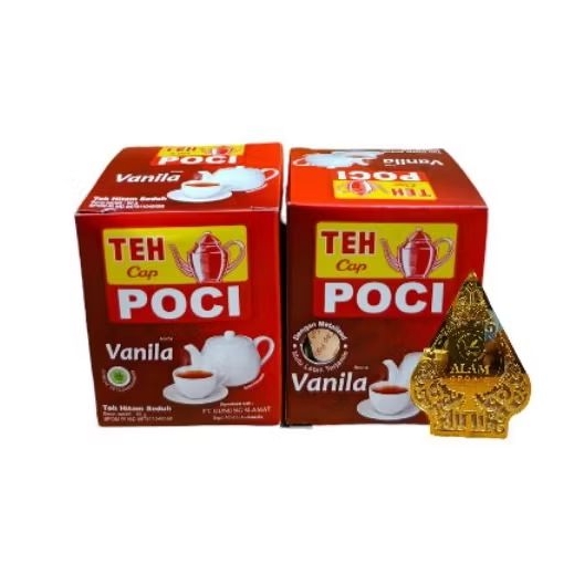 

Teh Cap POCI Aroma Vanila, Teh Hitam Seduh bubuk halus 50gr, 1 slop isi 10 pcs