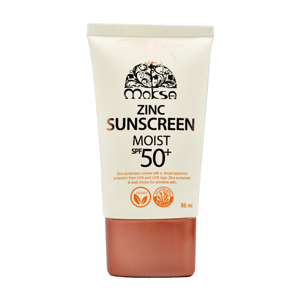 MOKSA Zinc Sunscreen 50 ML Physical Sunscreen UV SPF 50+ PA++++