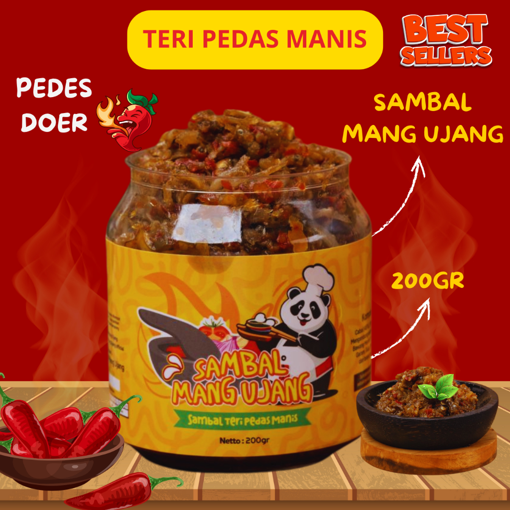 

Sambal Mang Ujang 200g - Sambal Teri Pedas Manis Sambal Pedas Manis Best Seller Official Store