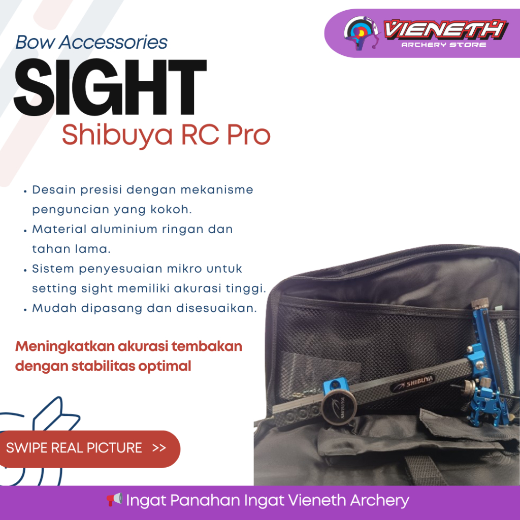 SHIBUYA ULTIMA RC PRO SIGHT / SIGHT RECURVE SHIBUYA /Sight Presisi Tinggi untuk Panahan Profesional